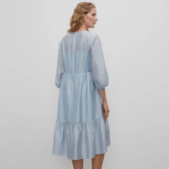 formal light blue short dress Aline Gray Blue Short Prom Dress, V Neck Blue Formal Cocktail Dress – toptby main image 1